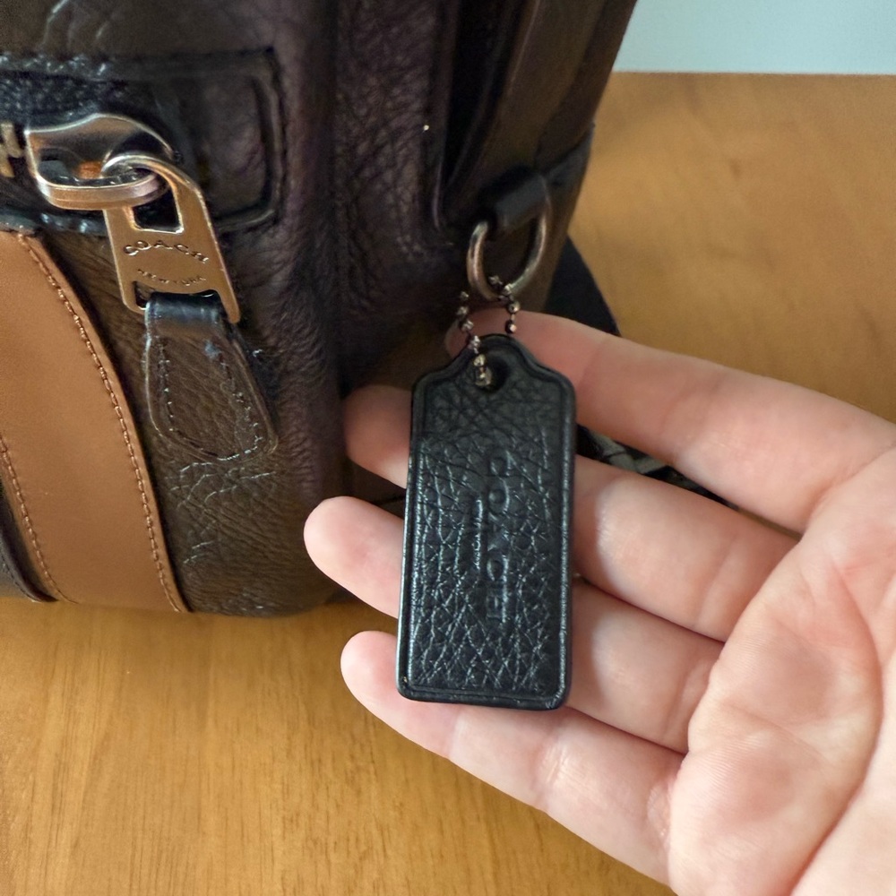 Coach Black and Brown Leather Backpack - Picture 2 of 5